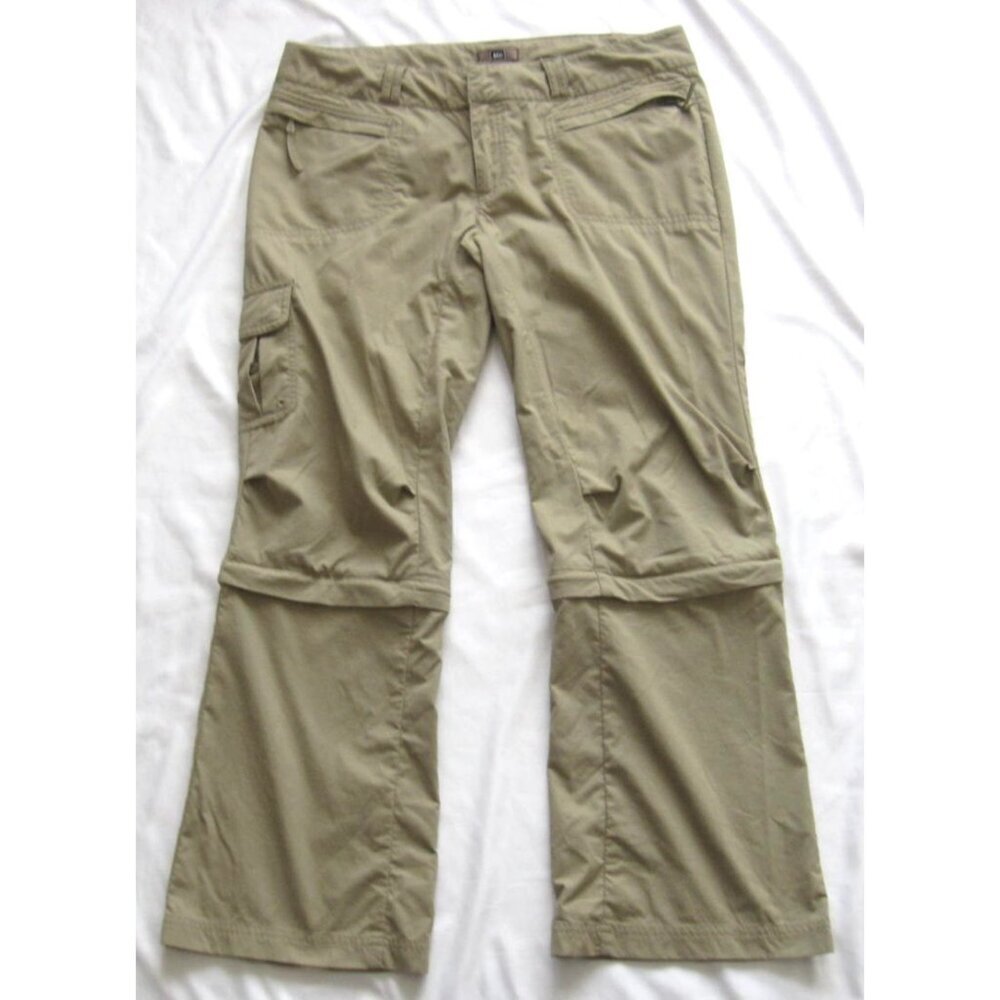 REI Co-op Rendezvous Women Convertible Hiking Pants Sz‎ 12P Khaki Zip Gorpcore